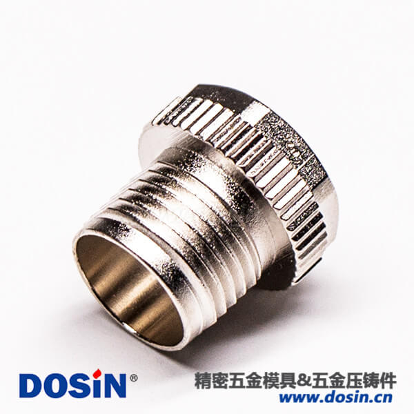 M8毗连器压铸螺套镀镍锌合金件